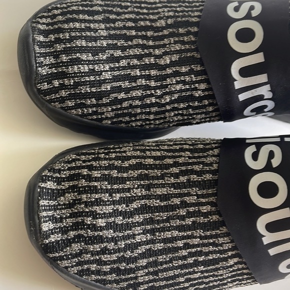 Sneakers Mens,Letter Graphic,Knit,Slip On Sock,Black/White,Size 46-US 13 - Picture 5 of 13